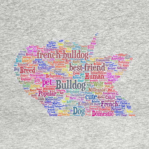 French Bulldog Animal Pet Text Word Cloud by Cubebox